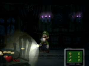 The rooms are very dark before the ghosts are defeated.